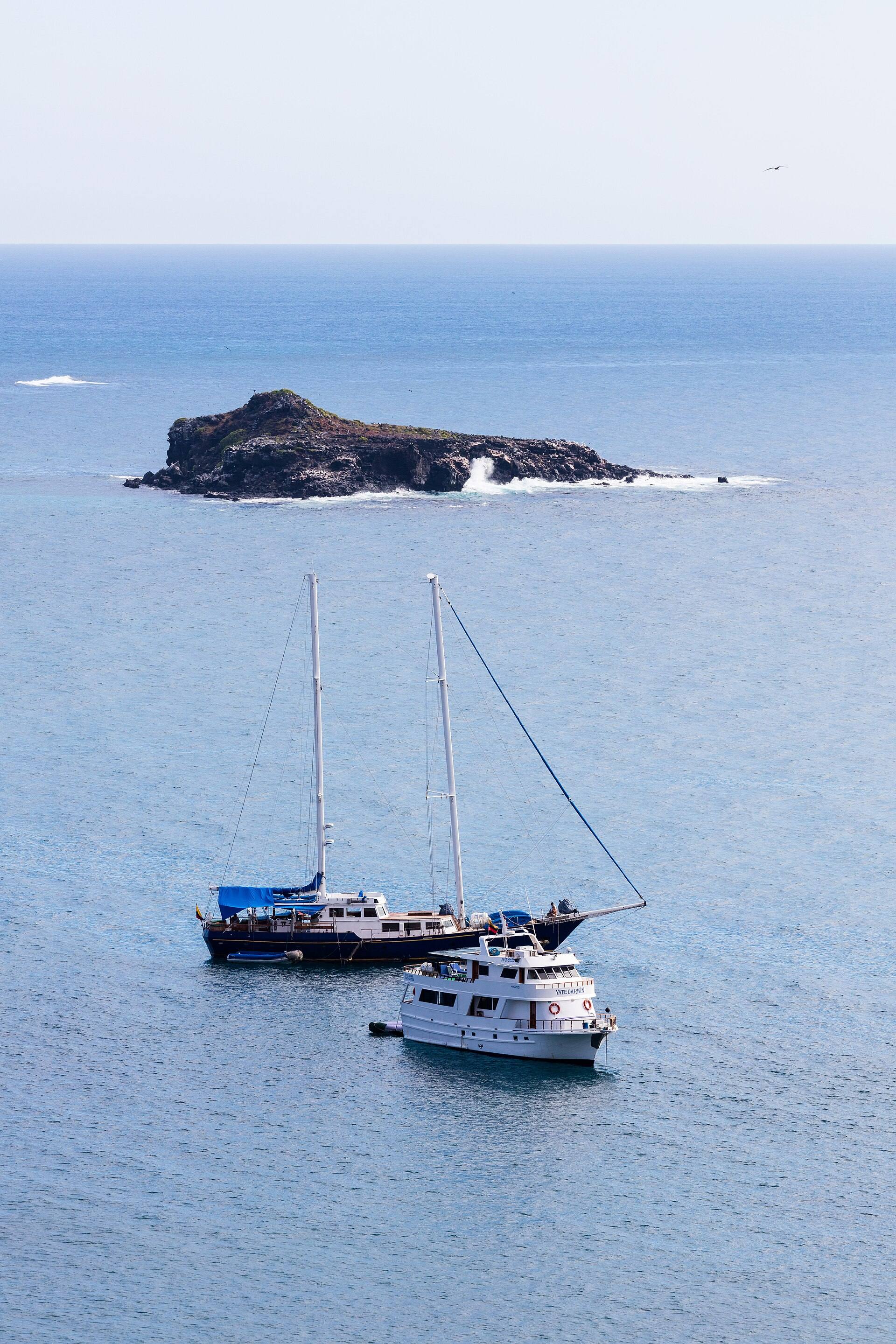 An islet off Punta Pitt seen from the sea.